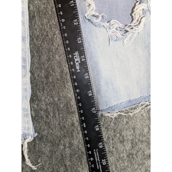 Straight Leg Light Wash Cropped Jeans Size 3 26 Distressed Grunge Raw Hem - Picture 5 of 9